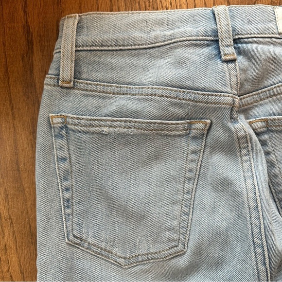 RE/DONE Jeans 90s High Rise Ankle Crop Raw Hem Button Fly Light Wash 25 - Picture 15 of 16